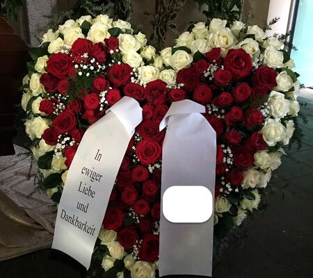 Rosen Herz rot weiss stehend